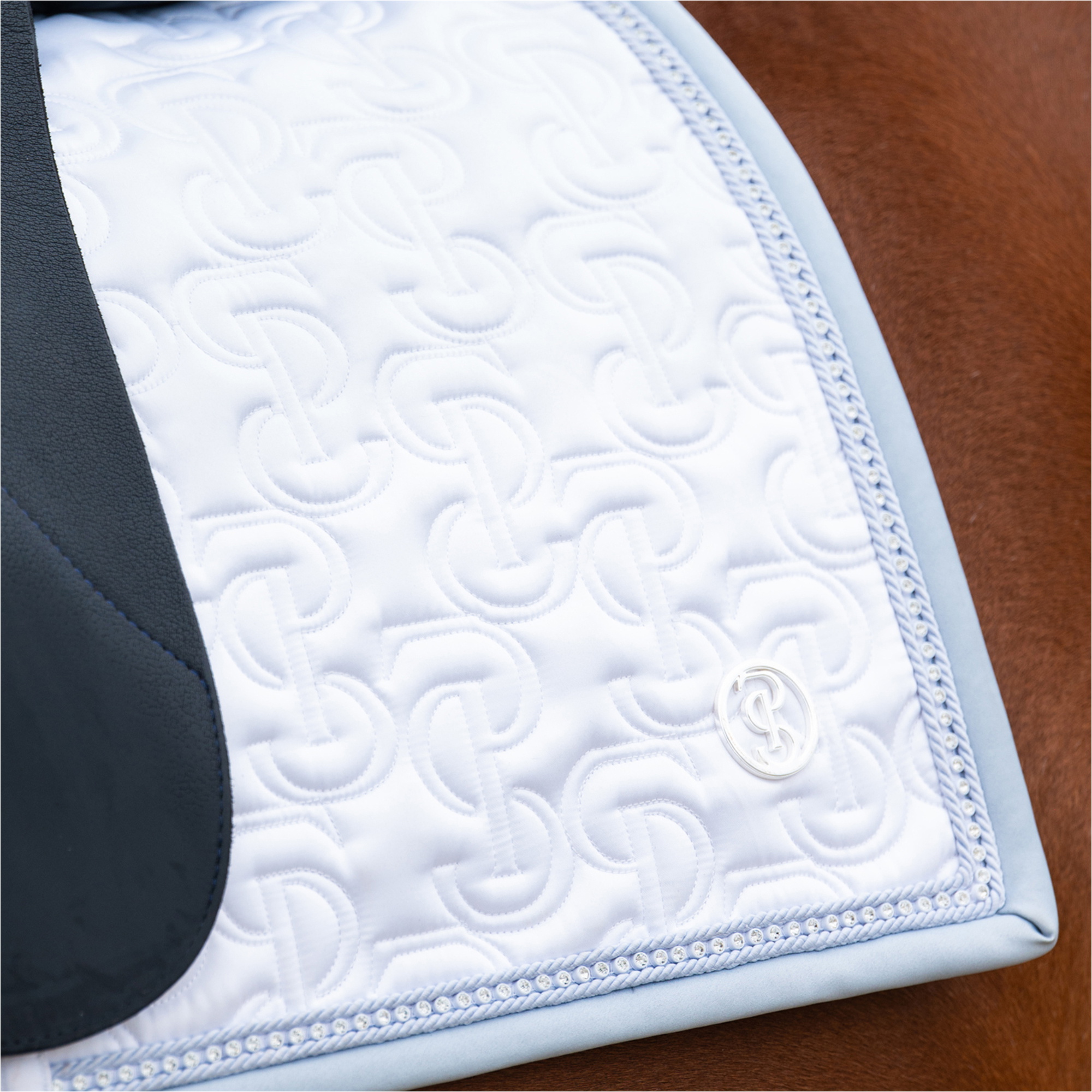 2025 PS of Sweden Crystal Satin Dressage Saddle Pad 1110-117-001 - White